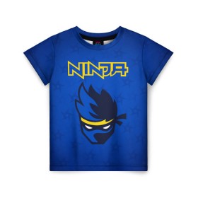 Детская футболка 3D с принтом FORTNITE NINJA , 100% гипоаллергенный полиэфир | прямой крой, круглый вырез горловины, длина до линии бедер, чуть спущенное плечо, ткань немного тянется | fnchap2 | fortnite | fortnite 2 | fortnite x | marshmello | ninja | ninja hyper streamer | ninja streamer | streamer | tyler blevins | маршмелло | ниндзя | фортнайт | фортнайт 2 | фортнайт глава 2