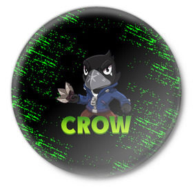 Значок с принтом Brawl Stars CROW ,  металл | круглая форма, металлическая застежка в виде булавки | brawl | brawl stars | crow | leon | stars | бравл | бравл старс | браво старс | ворон | ворона | игра | компьютерная | кров | леон | онлайн | старс