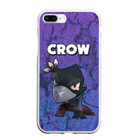 Чехол для iPhone 7Plus/8 Plus матовый с принтом BRAWL STARS CROW , Силикон | Область печати: задняя сторона чехла, без боковых панелей | brawl stars | brawl stars crow | brawl stars crow phoenix | brawl stars leon | brawl stars leon shark | brawl stars robot spike | brawl stars spike | бравл старс