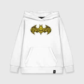 Детская толстовка хлопок с принтом Batman logo , 100% хлопок | Круглый горловой вырез, эластичные манжеты, пояс, капюшен | Тематика изображения на принте: bat man | batman | batman comics | caped crusader | comics | dark knight | shtatjl | бетмен | брюс уэйн | бэт мен | бэтмен | тёмный рыцарь