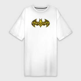 Платье-футболка хлопок с принтом Batman logo ,  |  | bat man | batman | batman comics | caped crusader | comics | dark knight | shtatjl | бетмен | брюс уэйн | бэт мен | бэтмен | тёмный рыцарь