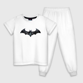 Детская пижама хлопок с принтом Batman , 100% хлопок |  брюки и футболка прямого кроя, без карманов, на брюках мягкая резинка на поясе и по низу штанин
 | bat man | batman | batman comics | caped crusader | comics | dark knight | shtatjl | бетмен | брюс уэйн | бэт мен | бэтмен | тёмный рыцарь
