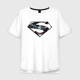 Мужская футболка хлопок Oversize с принтом Superman , 100% хлопок | свободный крой, круглый ворот, “спинка” длиннее передней части | clark kent | superman | кларк кент | супермен | супермэн