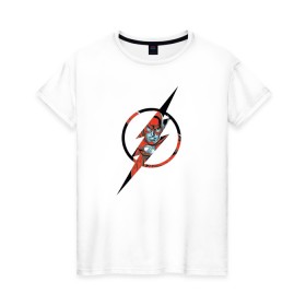 Женская футболка хлопок с принтом Flash , 100% хлопок | прямой крой, круглый вырез горловины, длина до линии бедер, слегка спущенное плечо | barry allen | flash | shtatflash | барри аллен | флеш | флэш