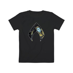 Детская футболка хлопок с принтом Aquaman , 100% хлопок | круглый вырез горловины, полуприлегающий силуэт, длина до линии бедер | Тематика изображения на принте: aquaman | arthur curry | dc | dc comics | shtatjl | аквамен | артур карри