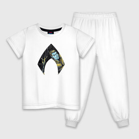 Детская пижама хлопок с принтом Aquaman , 100% хлопок |  брюки и футболка прямого кроя, без карманов, на брюках мягкая резинка на поясе и по низу штанин
 | aquaman | arthur curry | dc | dc comics | shtatjl | аквамен | артур карри