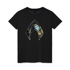 Женская футболка хлопок с принтом Aquaman , 100% хлопок | прямой крой, круглый вырез горловины, длина до линии бедер, слегка спущенное плечо | aquaman | arthur curry | dc | dc comics | shtatjl | аквамен | артур карри