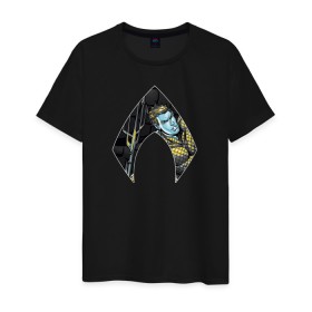Мужская футболка хлопок с принтом Aquaman , 100% хлопок | прямой крой, круглый вырез горловины, длина до линии бедер, слегка спущенное плечо. | aquaman | arthur curry | dc | dc comics | shtatjl | аквамен | артур карри