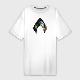 Платье-футболка хлопок с принтом Aquaman ,  |  | aquaman | arthur curry | dc | dc comics | shtatjl | аквамен | артур карри