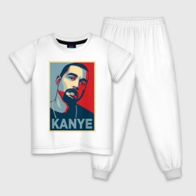 Детская пижама хлопок с принтом Kanye West , 100% хлопок |  брюки и футболка прямого кроя, без карманов, на брюках мягкая резинка на поясе и по низу штанин
 | 