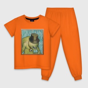 Детская пижама хлопок с принтом Сэр Троглодит - Импрессионизм , 100% хлопок |  брюки и футболка прямого кроя, без карманов, на брюках мягкая резинка на поясе и по низу штанин
 | импрессионизм | сэр троглодит