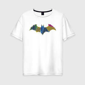 Женская футболка хлопок Oversize с принтом Batman logo , 100% хлопок | свободный крой, круглый ворот, спущенный рукав, длина до линии бедер
 | bat man | batman | batman comics | caped crusader | comics | dark knight | shtatjl | бетмен | брюс уэйн | бэт мен | бэтмен | тёмный рыцарь