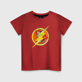 Детская футболка хлопок с принтом Flash , 100% хлопок | круглый вырез горловины, полуприлегающий силуэт, длина до линии бедер | barry allen | dc | dc comics | flash | shtatflash | барри аллен | флеш | флэш