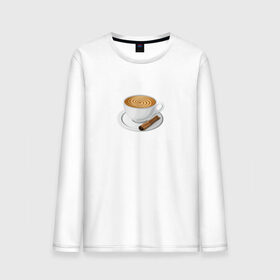 Мужской лонгслив хлопок с принтом Кофе , 100% хлопок |  | кофе | напиток | рисунок | чашка | чашка кофе
