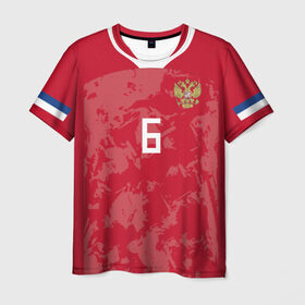 Мужская футболка 3D с принтом Cheryshev home EURO 2020 , 100% полиэфир | прямой крой, круглый вырез горловины, длина до линии бедер | 