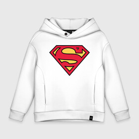 Детское худи Oversize хлопок с принтом Superman logo , френч-терри — 70% хлопок, 30% полиэстер. Мягкий теплый начес внутри —100% хлопок | боковые карманы, эластичные манжеты и нижняя кромка, капюшон на магнитной кнопке | clark kent | superman | кларк кент | супермен | супермэн