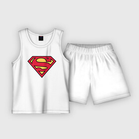 Детская пижама с шортами хлопок с принтом Superman logo ,  |  | clark kent | superman | кларк кент | супермен | супермэн