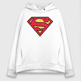 Женское худи Oversize хлопок с принтом Superman logo , френч-терри — 70% хлопок, 30% полиэстер. Мягкий теплый начес внутри —100% хлопок | боковые карманы, эластичные манжеты и нижняя кромка, капюшон на магнитной кнопке | clark kent | superman | кларк кент | супермен | супермэн