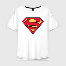Мужская футболка хлопок Oversize с принтом Superman logo , 100% хлопок | свободный крой, круглый ворот, “спинка” длиннее передней части | clark kent | superman | кларк кент | супермен | супермэн
