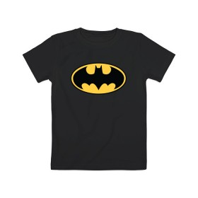 Детская футболка хлопок с принтом Batman logo , 100% хлопок | круглый вырез горловины, полуприлегающий силуэт, длина до линии бедер | bat man | batman | batman comics | caped crusader | comics | dark knight | бетмен | брюс уэйн | бэт мен | бэтмен | тёмный рыцарь