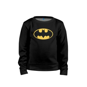 Детский свитшот хлопок с принтом Batman logo , 100% хлопок | круглый вырез горловины, эластичные манжеты, пояс и воротник | bat man | batman | batman comics | caped crusader | comics | dark knight | бетмен | брюс уэйн | бэт мен | бэтмен | тёмный рыцарь
