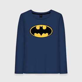 Женский лонгслив хлопок с принтом Batman logo , 100% хлопок |  | bat man | batman | batman comics | caped crusader | comics | dark knight | бетмен | брюс уэйн | бэт мен | бэтмен | тёмный рыцарь