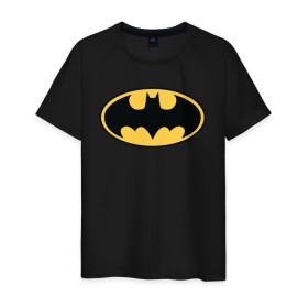 Мужская футболка хлопок с принтом Batman logo , 100% хлопок | прямой крой, круглый вырез горловины, длина до линии бедер, слегка спущенное плечо. | bat man | batman | batman comics | caped crusader | comics | dark knight | бетмен | брюс уэйн | бэт мен | бэтмен | тёмный рыцарь