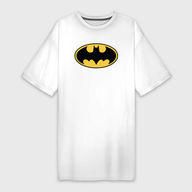 Платье-футболка хлопок с принтом Batman logo ,  |  | bat man | batman | batman comics | caped crusader | comics | dark knight | бетмен | брюс уэйн | бэт мен | бэтмен | тёмный рыцарь