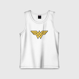 Детская майка хлопок с принтом Wonder Woman Logo ,  |  | dc | dc comics | diana prince | wonder woman | вандер вуман | вондер вуман | диана принс | супер женщина | чудо женщина