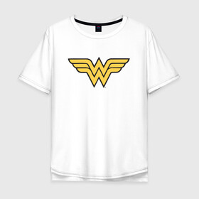 Мужская футболка хлопок Oversize с принтом Wonder Woman Logo , 100% хлопок | свободный крой, круглый ворот, “спинка” длиннее передней части | Тематика изображения на принте: dc | dc comics | diana prince | wonder woman | вандер вуман | вондер вуман | диана принс | супер женщина | чудо женщина