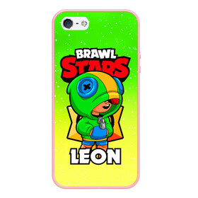 Чехол для iPhone 5/5S матовый с принтом BRAWL STARS LEON , Силикон | Область печати: задняя сторона чехла, без боковых панелей | brawl stars | brawl stars leon | brawler | leon | бравл старз | бравлер | леон