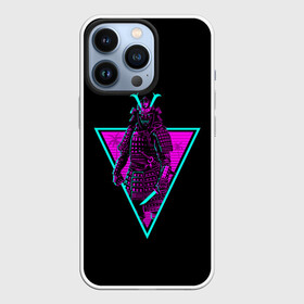 Чехол для iPhone 13 Pro с принтом Samurai Retro Neon ,  |  | neon | retro | retrowave | samurai | warior | wave | воин | воины | войны | гладиатор | неон | ретро | ретровейв | рэтро | самураи | самурай