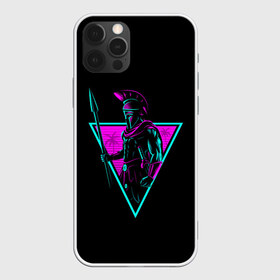 Чехол для iPhone 12 Pro Max с принтом Spartan Retro Neon , Силикон |  | Тематика изображения на принте: 300 | neon | retro | retrowave | sparta | spartan | warior | wave | воин | воины | войны | гладиатор | неон | ретро | ретровейв | рэтро | спарта | спартанец