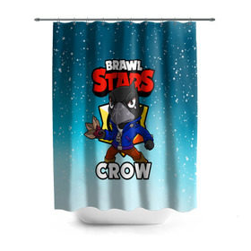 Штора 3D для ванной с принтом BRAWL STARS CROW , 100% полиэстер | плотность материала — 100 г/м2. Стандартный размер — 146 см х 180 см. По верхнему краю — пластиковые люверсы для креплений. В комплекте 10 пластиковых колец | brawl stars | brawl stars crow | brawler | crow | бравл старз | бравлер | ворон