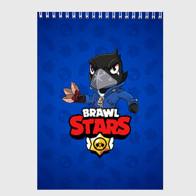 Скетчбук с принтом BRAWL STARS CROW , 100% бумага
 | 48 листов, плотность листов — 100 г/м2, плотность картонной обложки — 250 г/м2. Листы скреплены сверху удобной пружинной спиралью | 8 bit | 8 бит | brawl stars | bull | colt | crow | leon | leon shark | shark | stars | акула | берли | ворон | динамайк | кольт | леон | леон акула | нита | спайк | шелли | эль примо