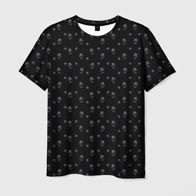 Мужская футболка 3D с принтом Сэр Троглодит - Паттерн, черны , 100% полиэфир | прямой крой, круглый вырез горловины, длина до линии бедер | паттерн | сэр троглодит | черный