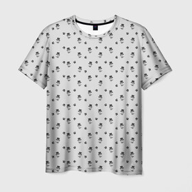 Мужская футболка 3D с принтом Сэр Троглодит - Паттерн, серый , 100% полиэфир | прямой крой, круглый вырез горловины, длина до линии бедер | паттерн | серый | сэр троглодит