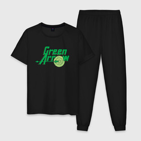 Мужская пижама хлопок с принтом Green Arrow , 100% хлопок | брюки и футболка прямого кроя, без карманов, на брюках мягкая резинка на поясе и по низу штанин
 | dc | dc comics | green arrow | shtatjl | зелёная стрела