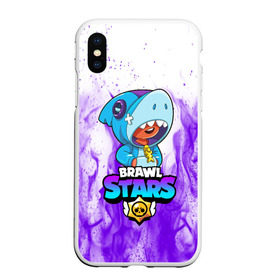 Чехол для iPhone XS Max матовый с принтом BRAWL STARS LEON SHARK , Силикон | Область печати: задняя сторона чехла, без боковых панелей | 8 bit | 8 бит | brawl stars | bull | colt | crow | leon | leon shark | shark | stars | акула | берли | ворон | динамайк | кольт | леон | леон акула | нита | спайк | шелли | эль примо