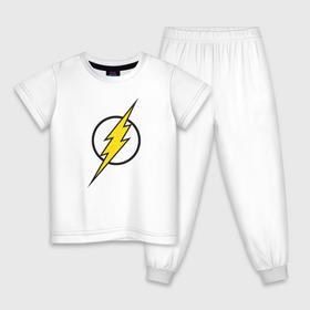Детская пижама хлопок с принтом Flash , 100% хлопок |  брюки и футболка прямого кроя, без карманов, на брюках мягкая резинка на поясе и по низу штанин
 | Тематика изображения на принте: barry allen | dc | dc comics | flash | барри аллен | флеш | флэш