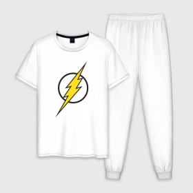 Мужская пижама хлопок с принтом Flash , 100% хлопок | брюки и футболка прямого кроя, без карманов, на брюках мягкая резинка на поясе и по низу штанин
 | barry allen | dc | dc comics | flash | барри аллен | флеш | флэш