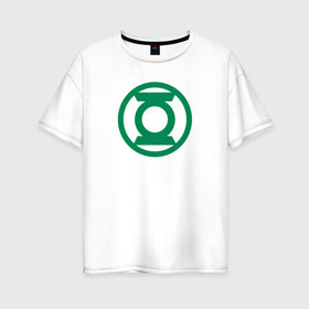 Женская футболка хлопок Oversize с принтом Зелёный Фонарь , 100% хлопок | свободный крой, круглый ворот, спущенный рукав, длина до линии бедер
 | dc | dc comics | green lantern | shtatjl | зеленый фонарь