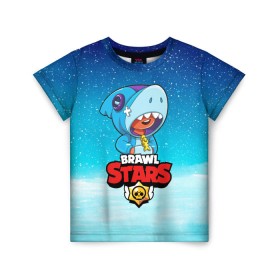 Детская футболка 3D с принтом BRAWL STARS LEON SHARK , 100% гипоаллергенный полиэфир | прямой крой, круглый вырез горловины, длина до линии бедер, чуть спущенное плечо, ткань немного тянется | 8 bit | 8 бит | brawl stars | bull | colt | crow | leon | leon shark | shark | stars | акула | берли | ворон | динамайк | кольт | леон | леон акула | нита | спайк | шелли | эль примо