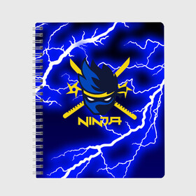 Тетрадь с принтом FORTNITE NINJA , 100% бумага | 48 листов, плотность листов — 60 г/м2, плотность картонной обложки — 250 г/м2. Листы скреплены сбоку удобной пружинной спиралью. Уголки страниц и обложки скругленные. Цвет линий — светло-серый
 | fnchap2 | fortnite | fortnite 2 | fortnite x | marshmello | ninja | ninja hyper streamer | ninja streamer | streamer | tyler blevins | маршмелло | ниндзя | фортнайт | фортнайт 2 | фортнайт глава 2