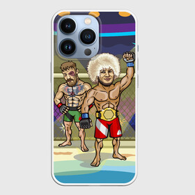 Чехол для iPhone 13 Pro с принтом Хабиб Нурмагомедов VS Конор ,  |  | khabib | mcgreg | mcgregor | mma | ufc | боец | дагестан | даги | единоборства | конор | конор макгрегор | макгрегор | махачкала | мма | спорт | хабиб | хабиб нурмагомедов | юфс