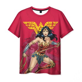 Мужская футболка 3D с принтом Wonder Woman , 100% полиэфир | прямой крой, круглый вырез горловины, длина до линии бедер | dc | dc comics | diana prince | shtatjl | wonder woman | вандер вуман | вондер вуман | диана принс | супер женщина | чудо женщина