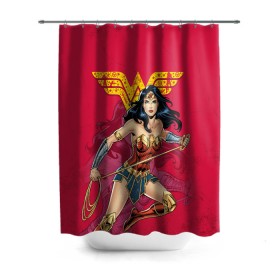 Штора 3D для ванной с принтом Wonder Woman , 100% полиэстер | плотность материала — 100 г/м2. Стандартный размер — 146 см х 180 см. По верхнему краю — пластиковые люверсы для креплений. В комплекте 10 пластиковых колец | dc | dc comics | diana prince | shtatjl | wonder woman | вандер вуман | вондер вуман | диана принс | супер женщина | чудо женщина