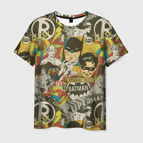 Мужская футболка 3D с принтом DC Comics , 100% полиэфир | прямой крой, круглый вырез горловины, длина до линии бедер | batman | flash | shtatjl | superman | бетмен | бэтмен | супермен | супермэн | флеш | флэш