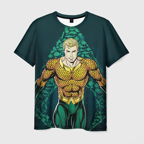 Мужская футболка 3D с принтом Aquaman , 100% полиэфир | прямой крой, круглый вырез горловины, длина до линии бедер | aquaman | arthur curry | dc | dc comics | shtatjl | аквамен | артур карри