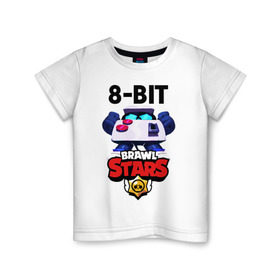 Детская футболка хлопок с принтом Brawl Stars 8-BIT , 100% хлопок | круглый вырез горловины, полуприлегающий силуэт, длина до линии бедер | 8 bit | 8 бит | brawl | brawl stars | crow | leon | stars | бравл | бравл старс | браво старс | игра | компьютерная | кров | леон | онлайн | старс